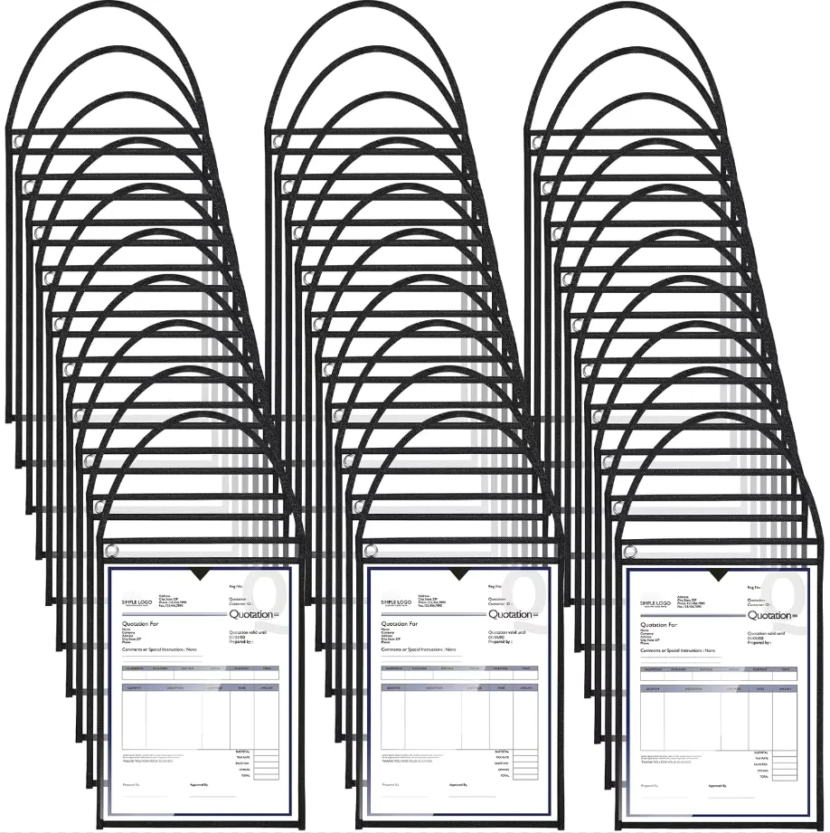 

5/10/15Pcs 9x12" Clear PVC Ticket Holders, Reusable Erasable Hanging Label Pockets, Waterproof & Tear-Resistant Plastic Sleeves