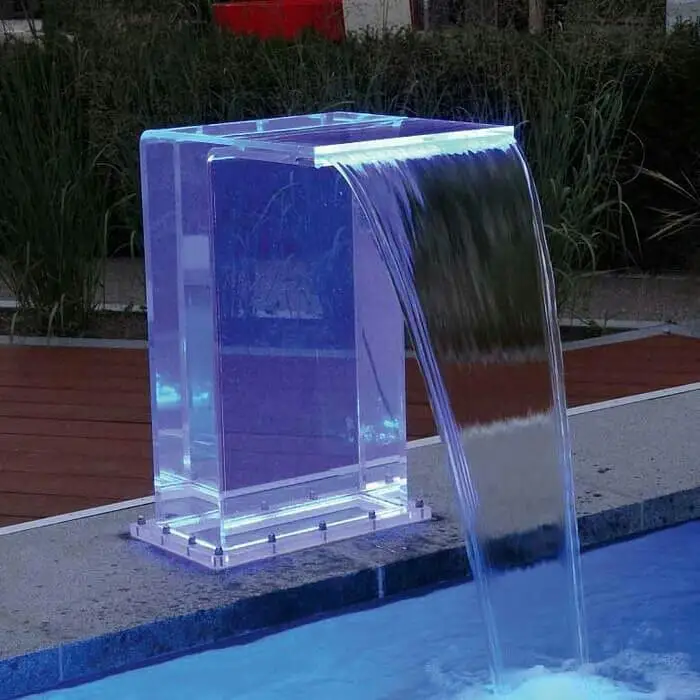 

cl-High Quality Cheap Pool Decorate Transparent Acrylic Standing Waterfall*