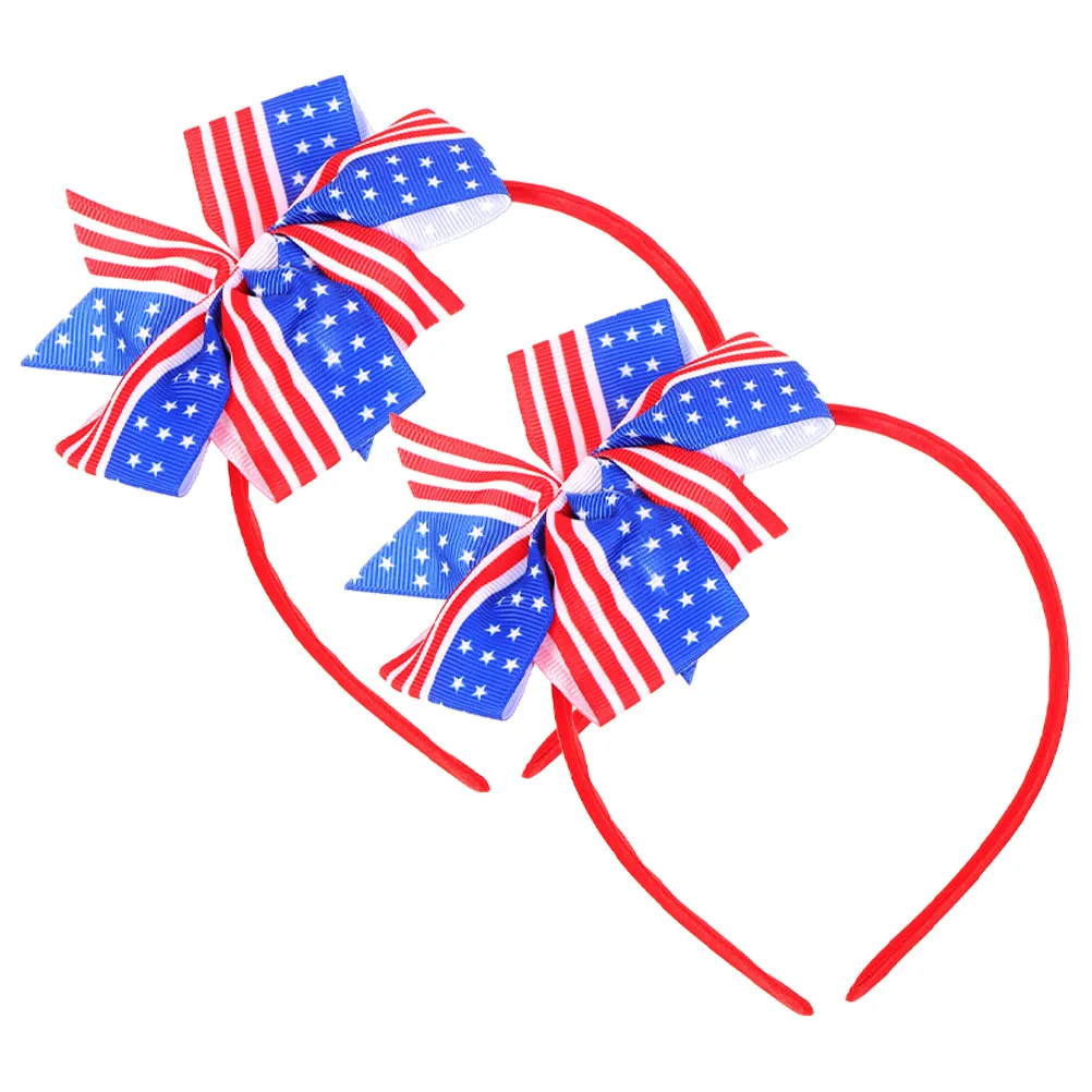 

2 шт. повязки для волос с флагом США, милые патриотические головные уборы, удобные в использовании, аксессуары для празднования 4 июля