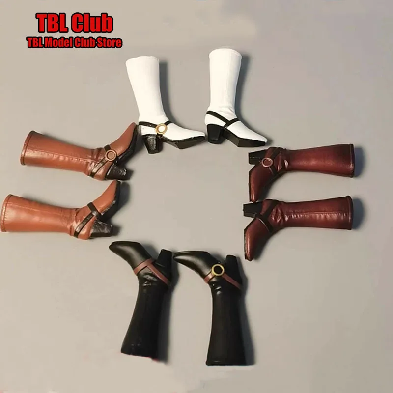 Cdtoys CD056 1/12 Women Soldier Mid Boots Female Western Cowboy Knight High Heeled Shoes Fit 6inch Action Figure Body Toys