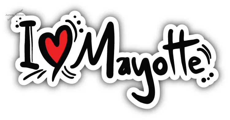 

I Love Mayotte Slogan Car Bumper Sticker Decal