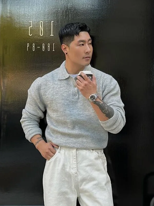 

Осенне-зимний легкий вязаный свитер для мужчин в корейском стиле, повседневная внутренняя одежда, деловой повседневный лонгслив