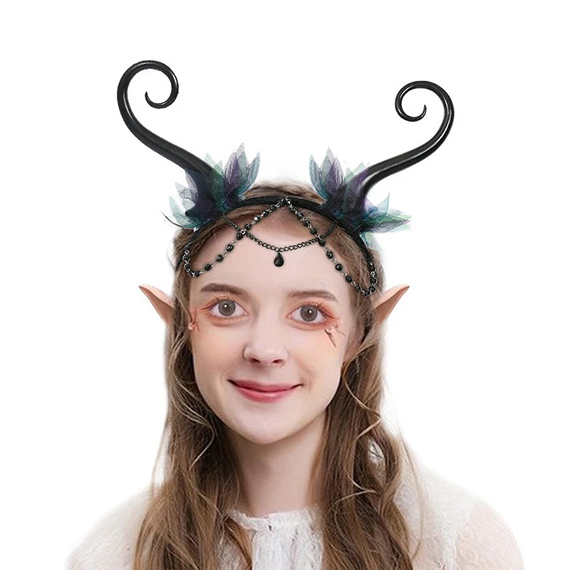 Flower Fairy Antennas Hairbands Forest Fantasy Hairbands Halloween Hairbands Photography Props Party Decoration Headband