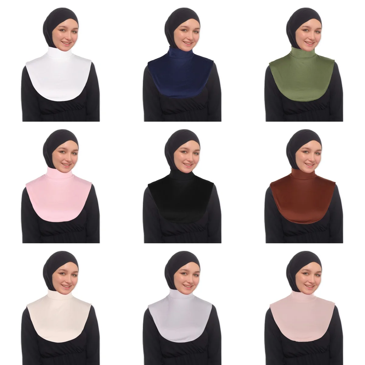 Morbida copertura per il collo delle donne musulmane Colletto finto Copertura completa Collo alto Copri collo di tartaruga Abbigliamento islamico Accessorio per vestiti da donna