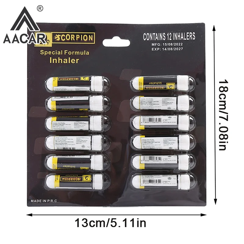 

12Pcs Nasal Stick Mint Lasting Effect Refreshing Stick Resist Fatigue Plant Essential Oil Cooling Drive