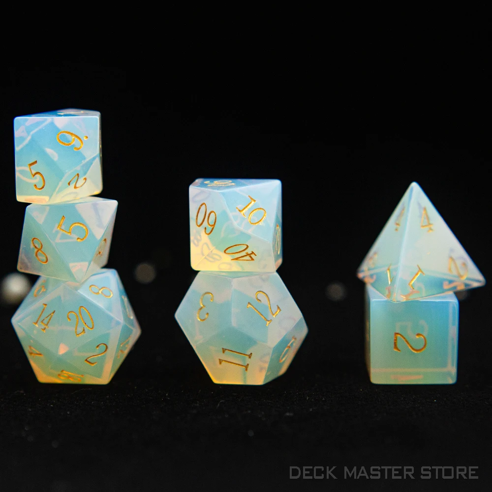 Opal Dice Polyhedral Gemstone Various Shapes Digital D20 DnD Dice for Dungeons and Dragons COC RPG Board Gaming Dice Collection