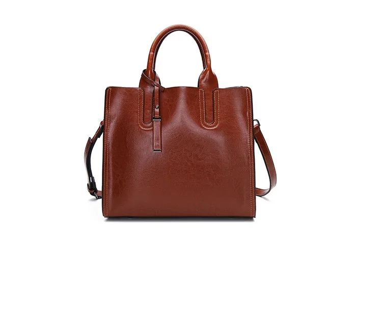 Woman Leather Handbag Large Capacity OL Totes