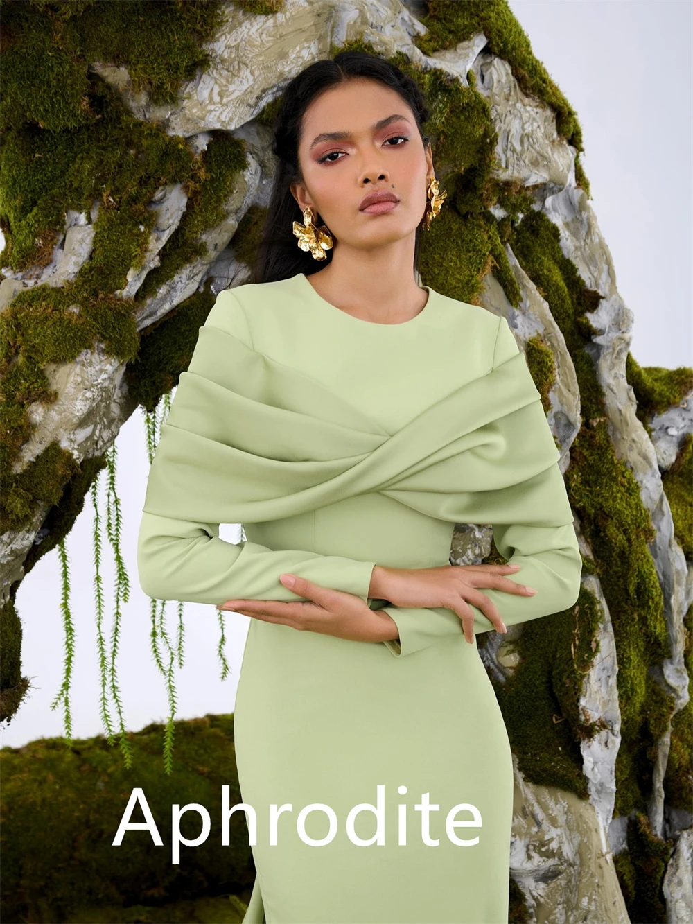 

Классическое вечернее платье из джерси с русалкой по индивидуальному заказу, очаровательное платье с длинными рукавами для особых случаев, простое платье со шлейфом для выпускного вечера