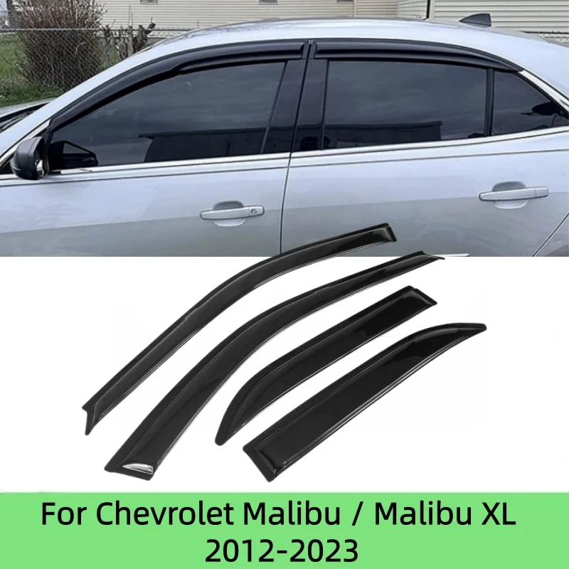 

For Chevrolet Malibu / XL 2012-2023 Car Window Visor Rain Deflector Rain Sun Guard Weathershield Shade Awnings Shelter