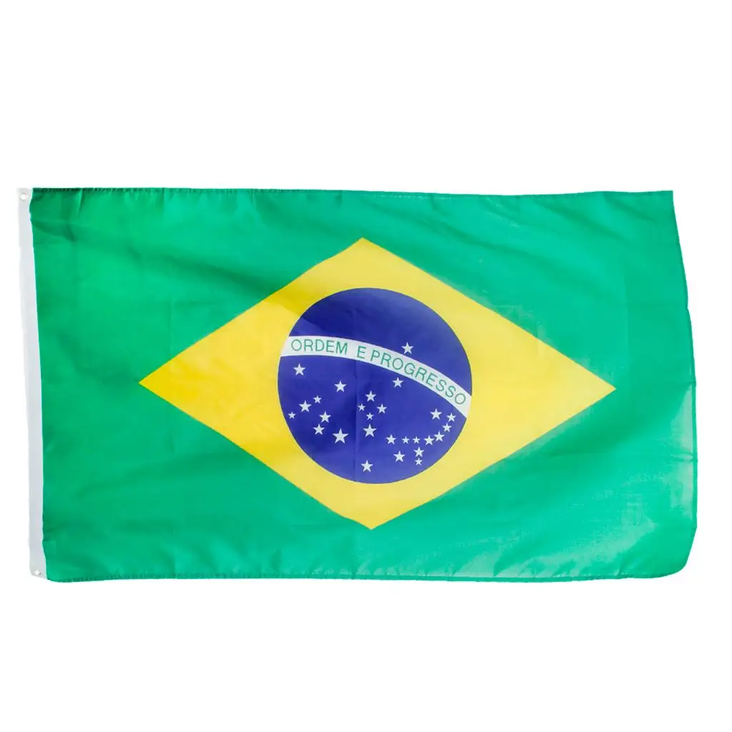 NEW 5FT 5'' BRAZIL BRAZILIAN NATIONAL FLAG BANNER EYELETS for HANGING