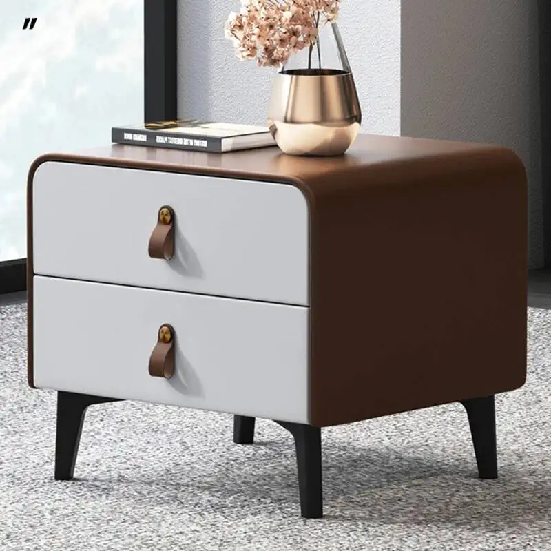 Bedroom Nordic Tables Drawers Cabinets Bedside Comfortable Brown Modern Nightstand Simple Mesita De Noche Home Furniture WSW35XP