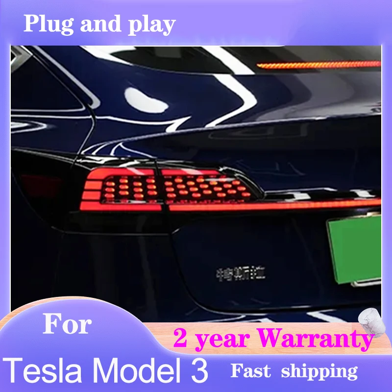 Car Styling for Tesla Model 3 Tail Lamp Model Y Taillights Model3 Rear DRL Fog Brake Turn Signal Reversing