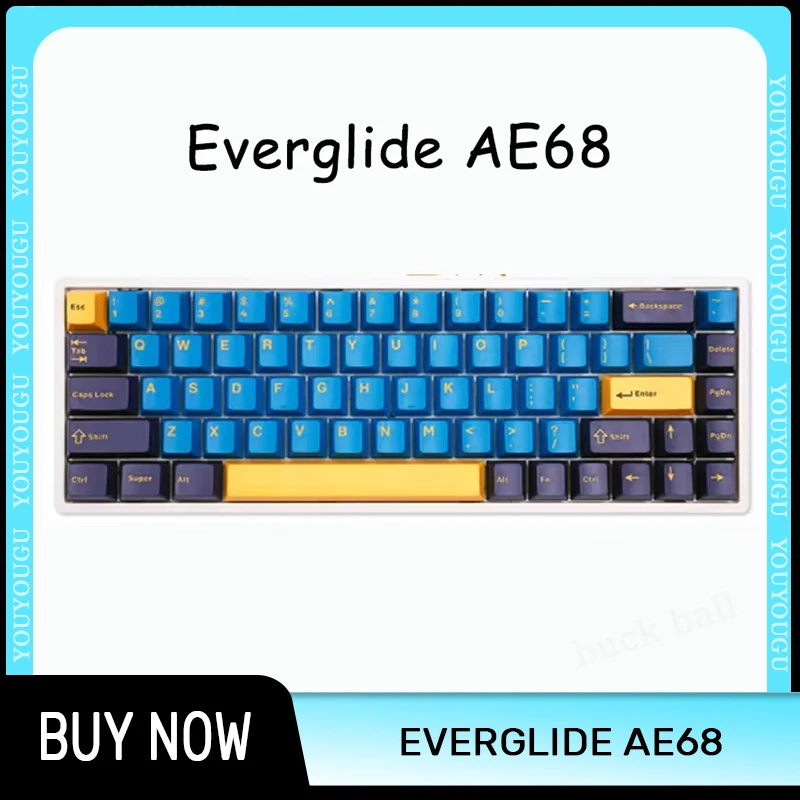 

Everglide Ae68 Magnetic Switch Keyboard Wired ABS Fearless Contract Valorant 8k RT Mechanical Gaming Keyboard