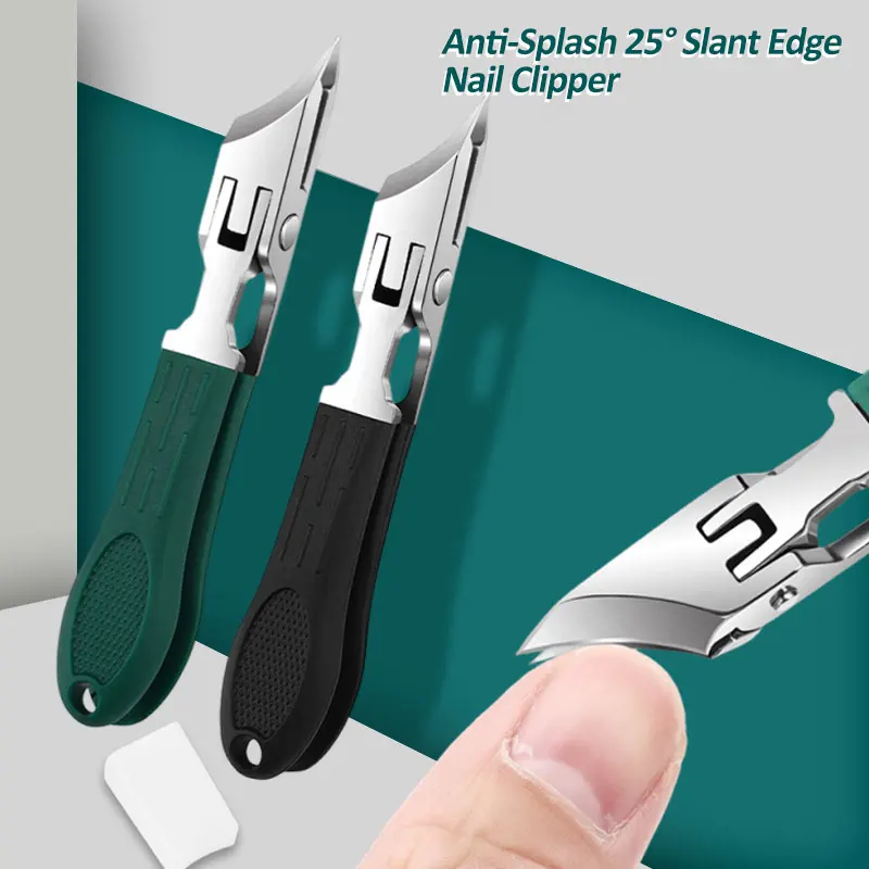 25° Slant Edge Nail Clipper Anti-Splash Cuticle Remover Professional Eagle Beak Oblique Toe Nail Trimmers Manicure Pedicure Tool