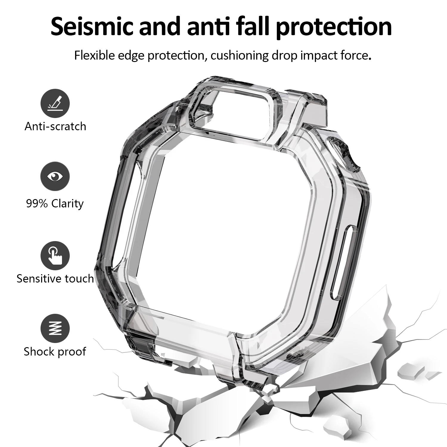 Set For Huawei Watch X1 Pro Case + 2PCS Tempered Glass Screen Protector Set Full Coverage TPU Bumper Protective Cover Shell