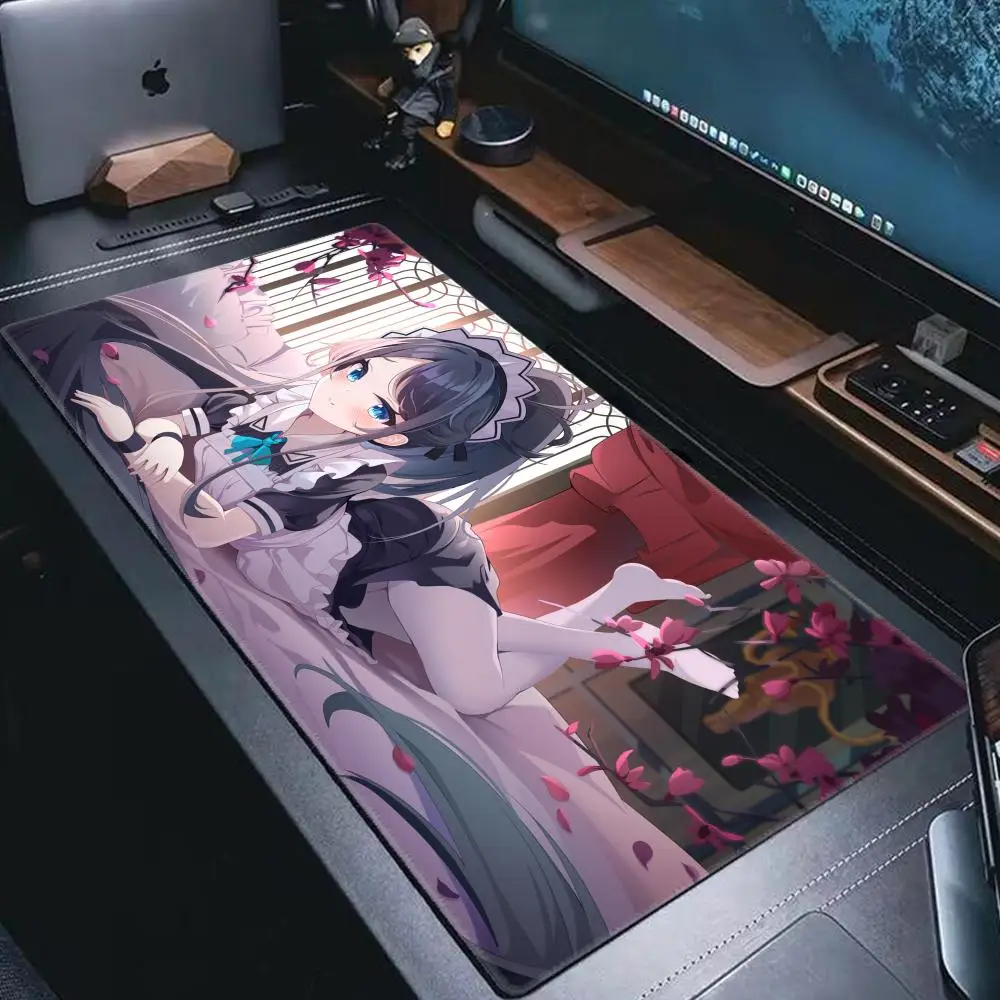 1pc Alice Tendou Blue Archive Game Anime Pad Mouse Desk Mat With Pad Gaming Accessories Prime Gaming XXL Gamer Mousepad 90x40cm