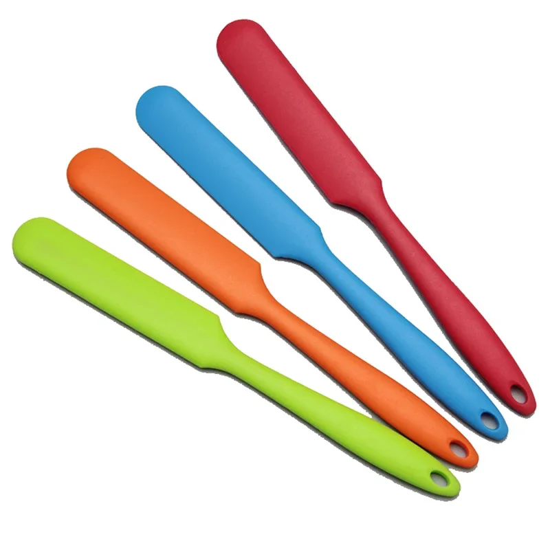 1Pc Long Handle Cake Cream Spatula Silicone Baking Batter Scraper Dessert Pastry Tools Kitchen Accessories Random Color