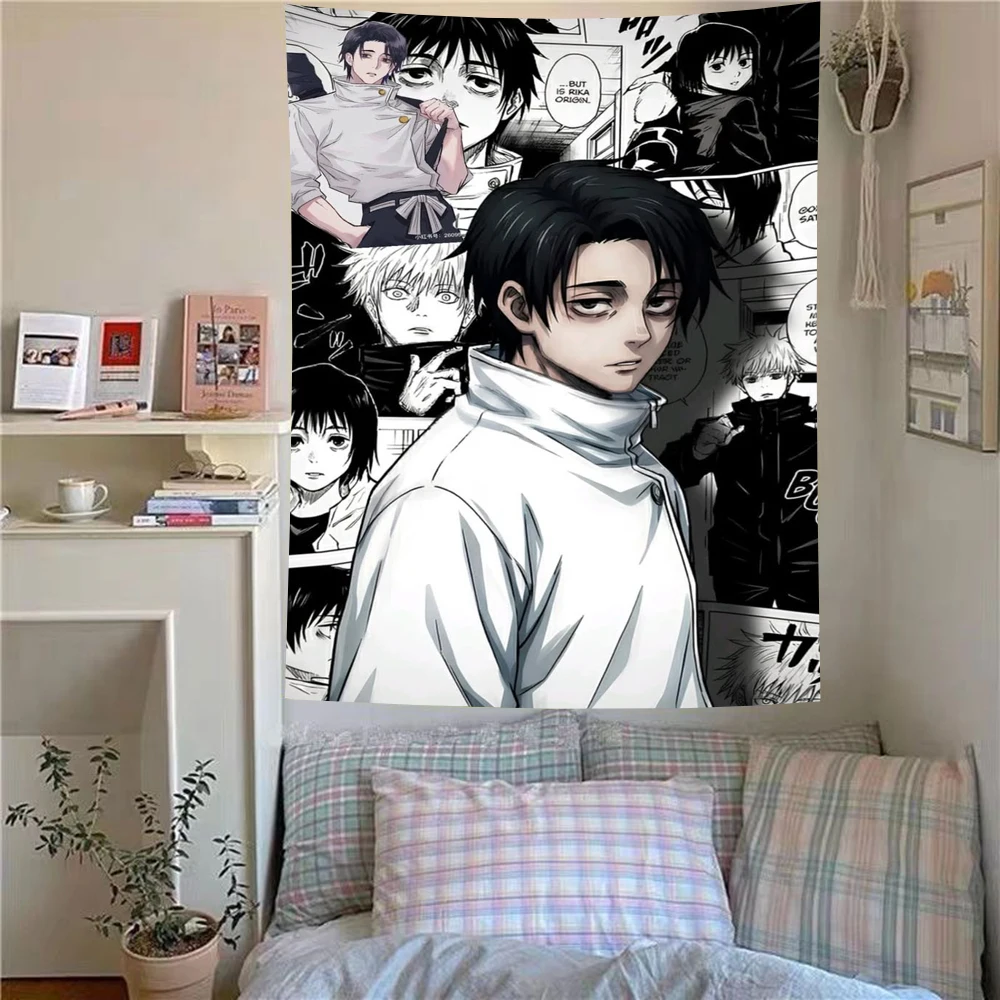 1pc J-Jujutsu Kaisen Yuta Anime Tapestry Cool Room Stuff Aesthetic Room Decor Pink Room Decor Wall Blanket Teen Dorm Decoration