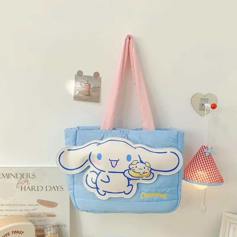 

Sanrio Cinnamoroll Kuromi My Melody Pochacco Hangyodon Hello Kitty Plush Patch Tote Bag Gift Kawaii