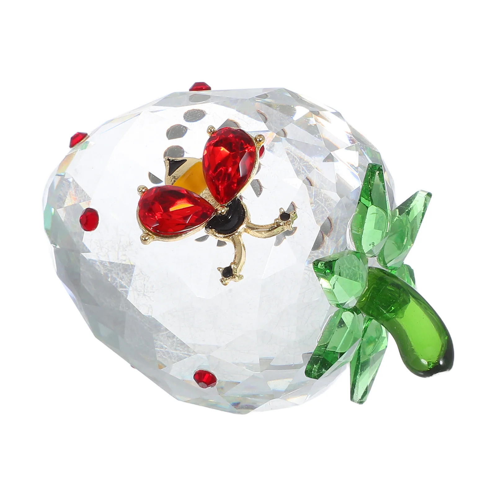 

Crystal Strawberry Miniature Realistic Tabletop Ornament Crystal Decorative Artificial Fruit Desktop Decoration