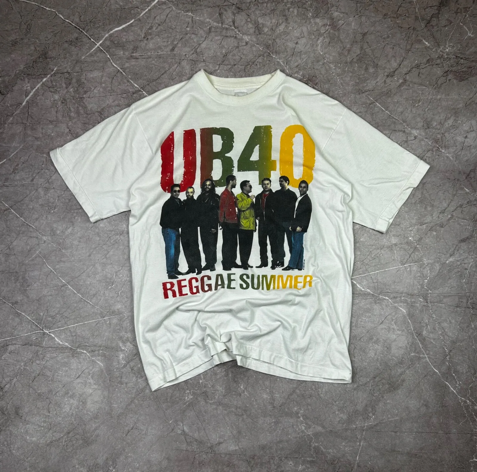 

Винтажная белая футболка 70-х годов UB40 Tour Concert | Размер XL