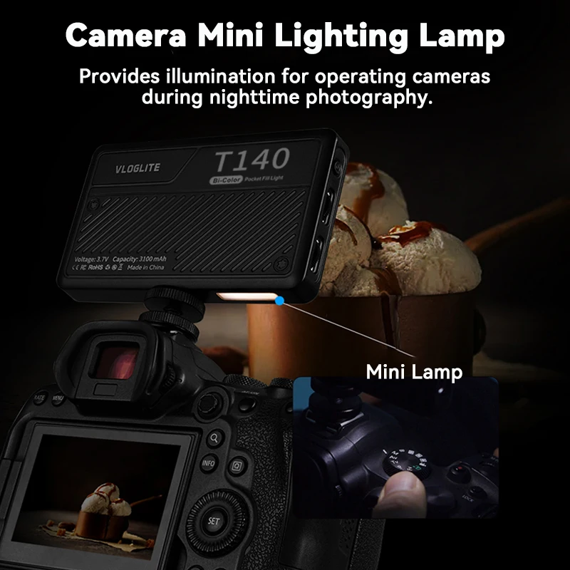 Мини-перезаряжаемый светодиодный светильник RGB для видеосъемки 3100 мАч 2500-6500 К Портативный заполняющий светильник для камеры телефона Selfie Live Vlog YouTube TikTok