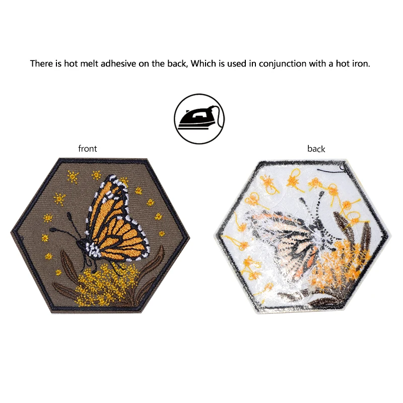 1PC Insects In Nature Flowers Embroidered Patch Iron On Sew On Patches For Clothing Cap Bag Jacket DIY Gift Badge Hot Adhesive