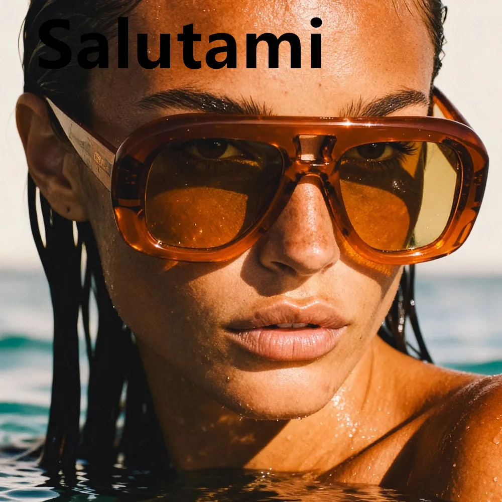 Vintage Quadratische Übergroße Sonnenbrille für Damen Neue Mode Braun Verlaufsgläser Damen Sexy Fahr- und Outdoor-Brillen UV400 – Detail 3
