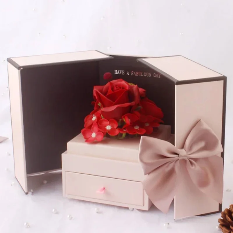 Caja de regalo de rosas reales Rojas preservadas para esposa, novia, día de la madre, cumpleaños, San Valentín, aniversario de Navidad