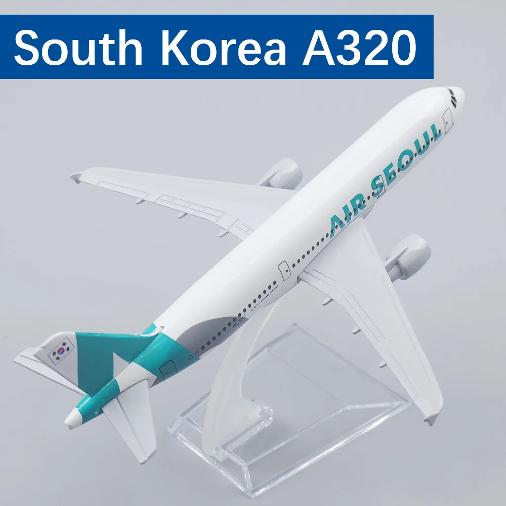 Maßstab 1/400 Luftfahrt Flugzeug Modell Metall Maßstab Flugzeuge Korea A320 Airbus Flugzeug Modellflug zeug für Kinder Spielzeug Jungen Spielzeug