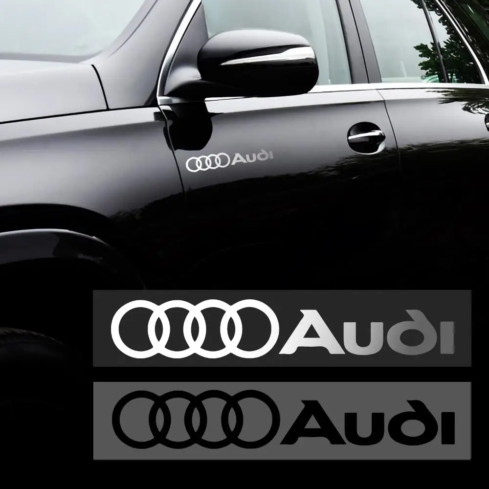 2 Stück Auto-Karosserie-Emblem-Aufkleber Fenster-Abzeichen Rad-Dekorationsaufkleber für Audi Sline A3 A4 B8 8P A5 Q3 Q5 Q7 A7 A1 Zubehör