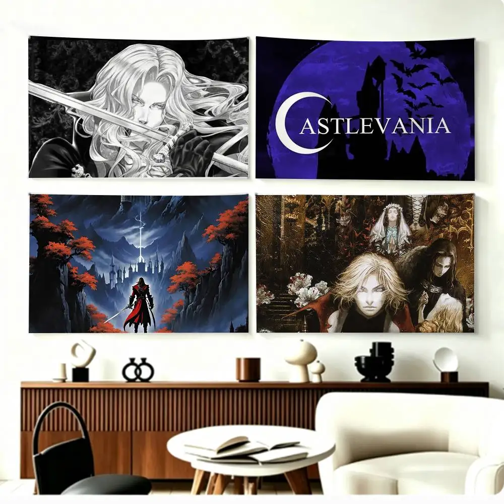 

cool C-Castlevania Game World Flags Wall Hanging Background Art Banner for Bedroom Home Outdoor Decor