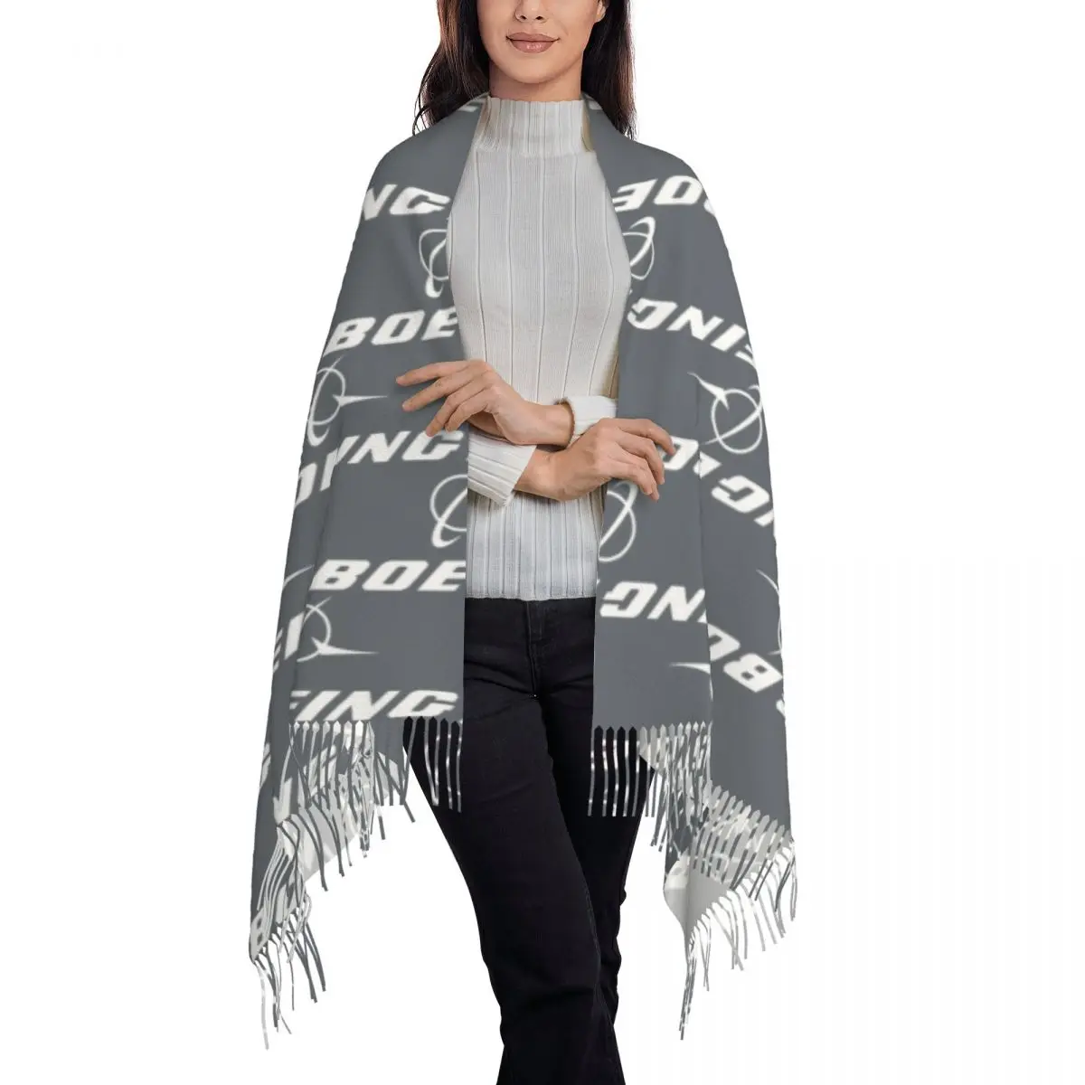 Boeing Scarf Tassel Scarves Women Soft Warm Shawls and Wraps Long Fall Winter Shawl Wrap