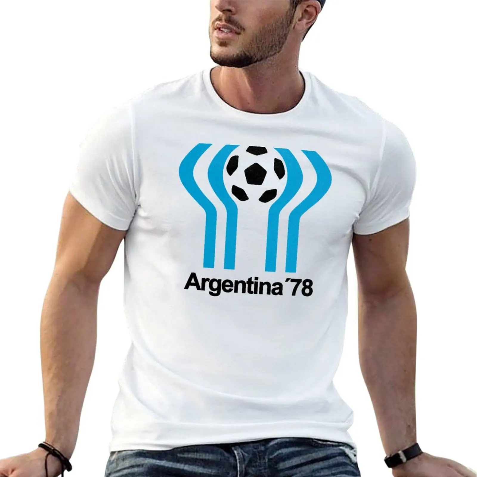 Argentina 78 T-Shirt Casual Simple Design Short Sleeve Shirt