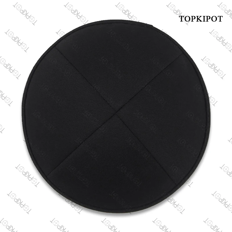 Black durable classic linen Wholesale Feel Fabric Kippa Linen Custom Embroidery Daily Wear Jewish Kippah Yarmulke Hat Kippot