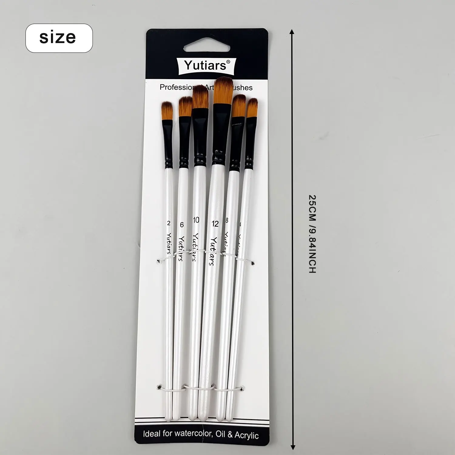 12 Teile/satz DIY Öl Acryl Malerei Kunst Pinsel Liefert Nylon Haar Holzgriff Aquarell Pinsel Stift Set Lernen – Detail 2