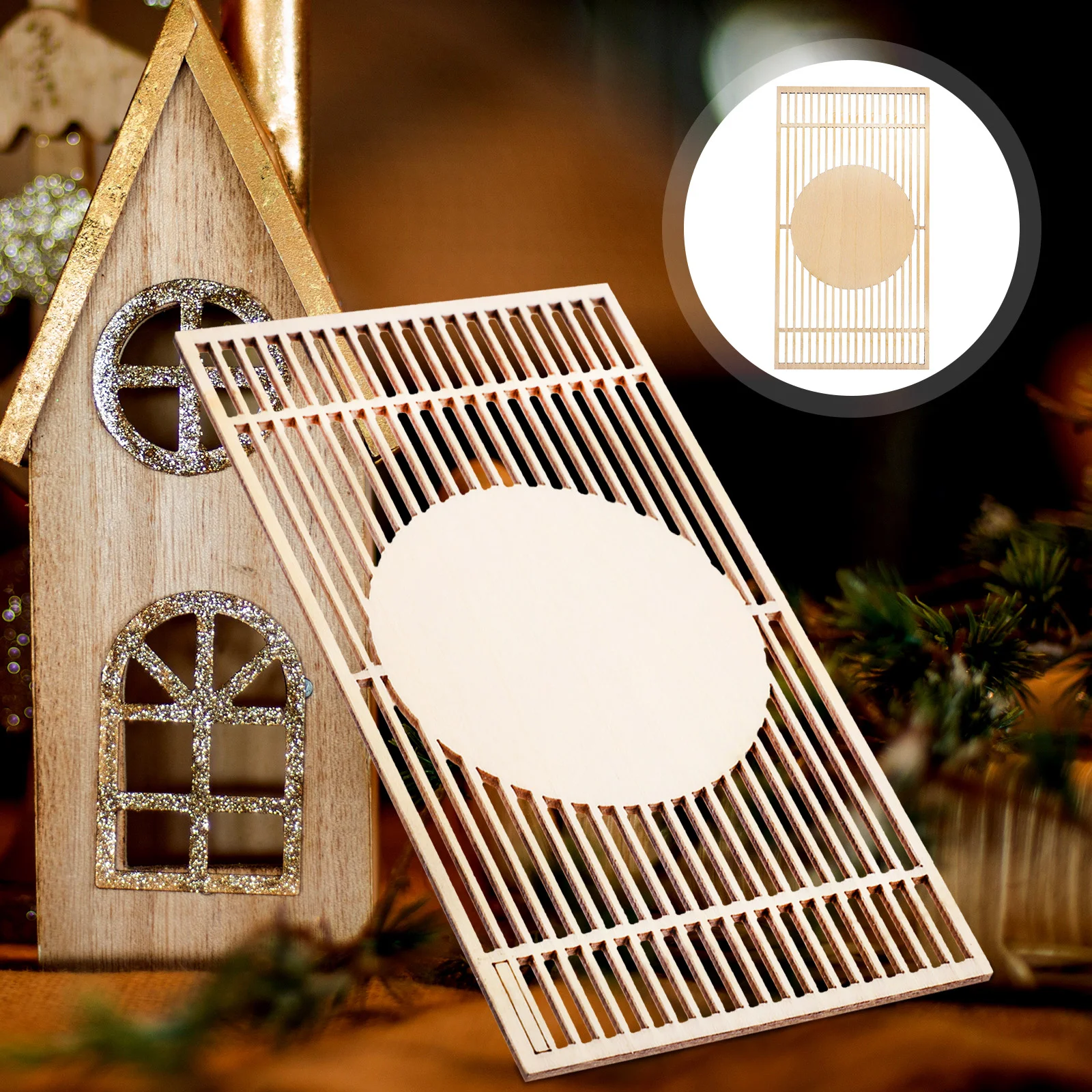 Miniature écran micro paysage décorations ouvertement maison pour enfants, insertion de gâteau fille accessoires en bois poupées, 4 pièces