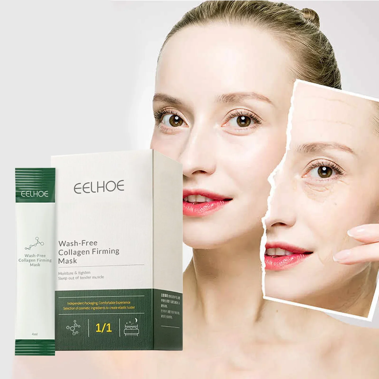 Eelhoe Collagen Firming Sleeping Mask Wash-Free Application Mask Moisturizing Nourishing and Hydrating Firming Fade Fine Lines