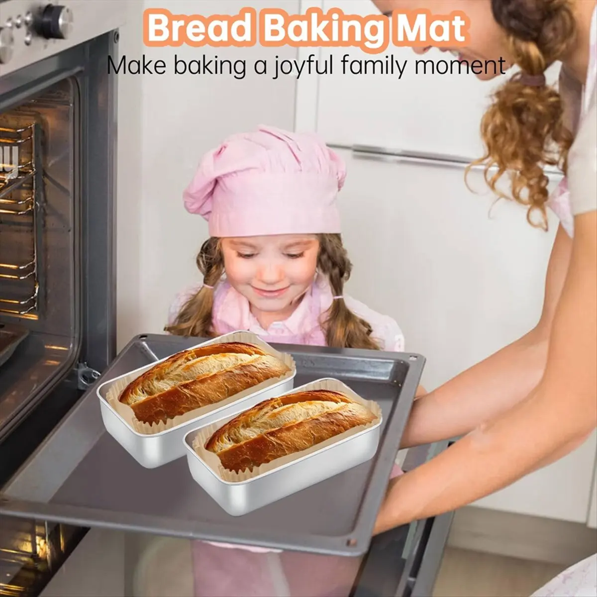 AB52 100 Pcs Loaf Pan Liners for Baking Bread 9x5 Inch, Non-Stick Pre Formed Parchment Paper for Bread Pan, for Toast, Cakes