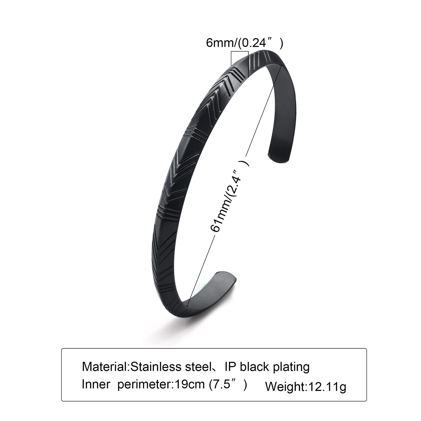 Men's Custom Letter Stainless Steel Cuff Bracelet