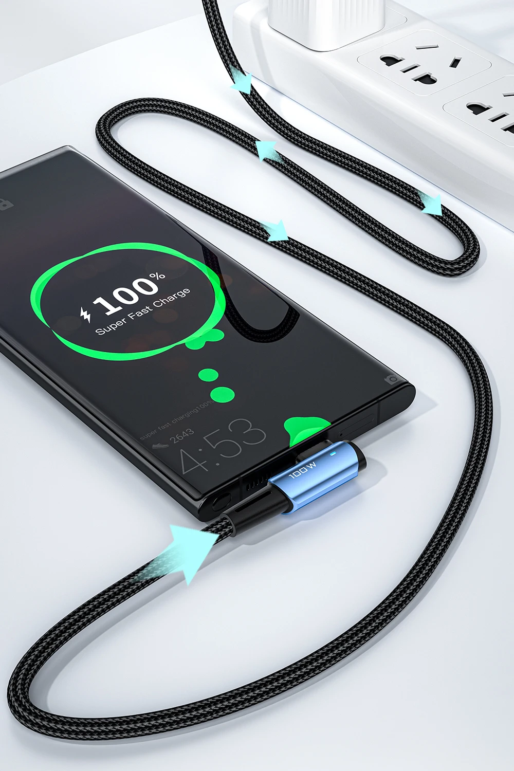 Essager 100 W USB Typ C auf USB C Kabel 90 Grad Winkel für iPad MacBook Pro Xiaomi Samsung Huawei Schnellladung Typ-C Datumskabel – Detail 7
