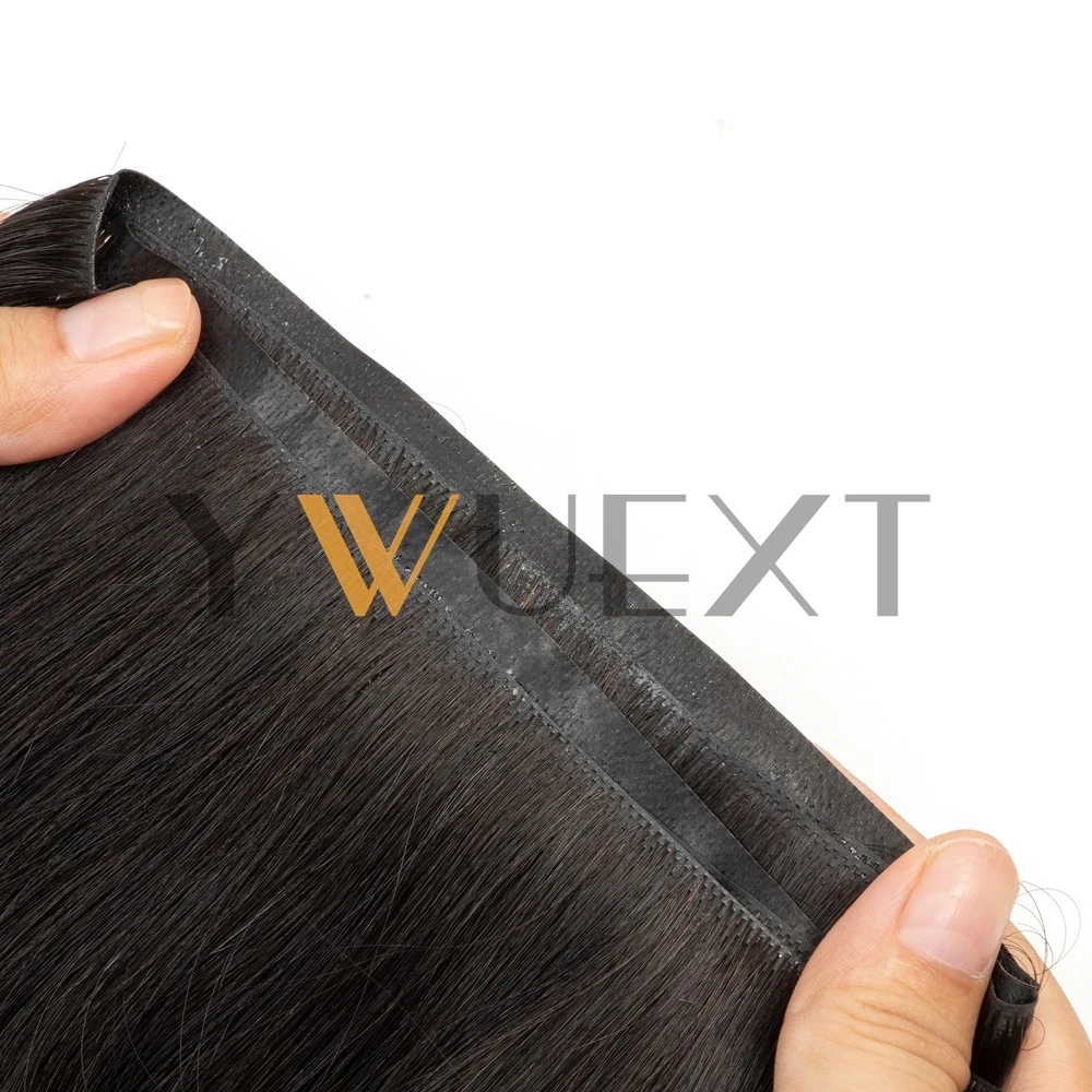YWUEXT شريط طويل لحمة شعر مستعار بشري 12 "-22" حقن غير مرئي بولي Skin الجلد لحمة مسطحة حزم الشعر الخياطة في وصلات صغيرة الشعر