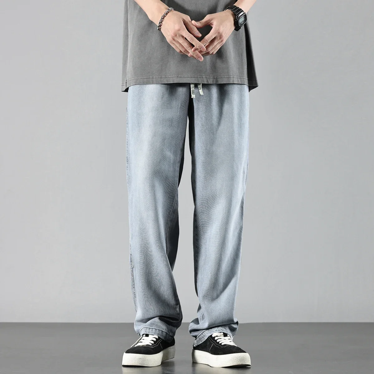 Autumn and winter 2024 new straight tube loose hanging casual pants, handsome, trendy, stylish, good-looking, retro washed denim