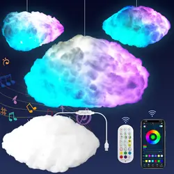 RGB LED Cloud Night Lights Bluetooth APP Remote Control Music Sync 3D Lightning Lamp for Bedroom Gaming Room Ceiling Party Decor