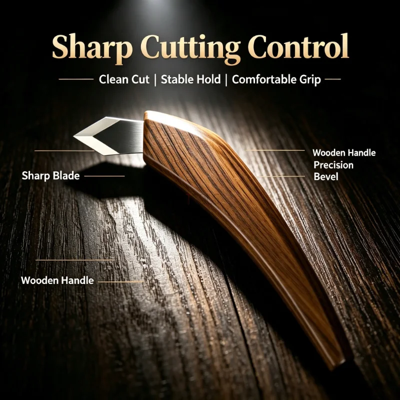 Curved Handle Woodworking Carving Knife Dual Direction Scribing Marker Pen Style Hand Craft Cutter for Model Making DIY Tool