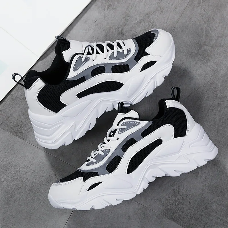 Sneakers Women Vulcanize Shoes 2023 New Female Black White Platform sneakers Thick Sole Casual Ladies Shoes Tenis Feminino