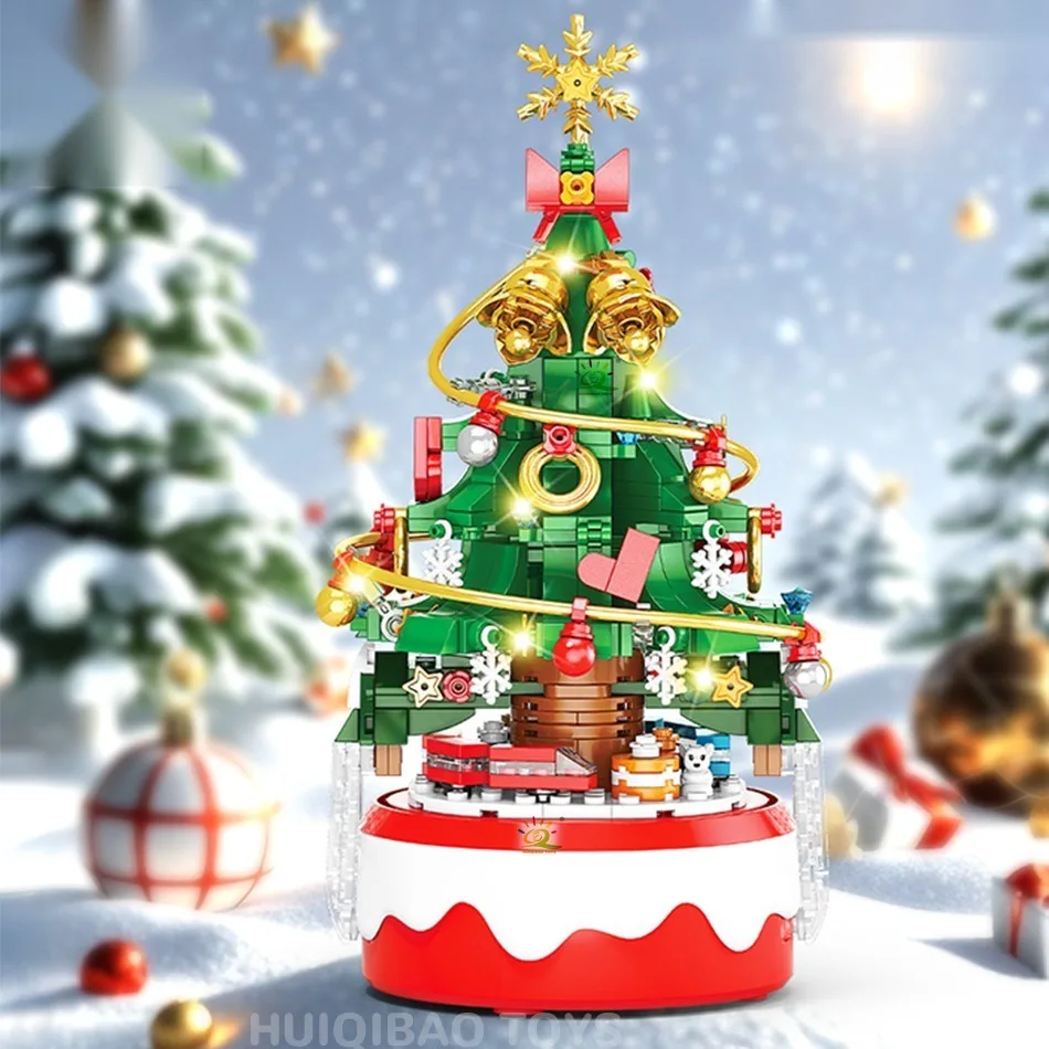 مكعبات بناء نموذج شجرة عيد الميلاد الصغيرة من ToylinX - لعبة DIY للأطفال للديكور الاحتفالي والهدايا والتطوير التعليمي المبكر