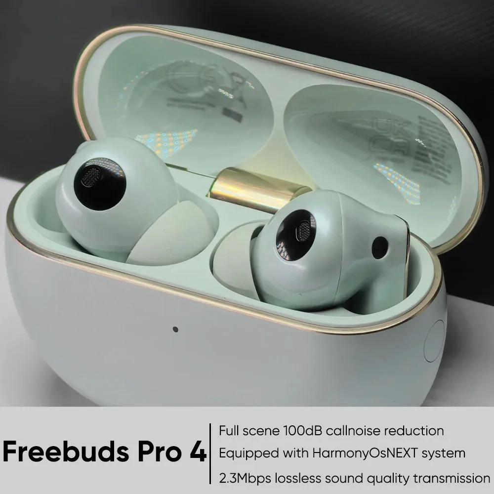 سماعة رأس هواوي Freebuds Pro 4 اللاسلكية عالية الدقة وجودة صوت بدون فقدان، سماعة رأس بلوتوث ديناميكية ذكية ANC