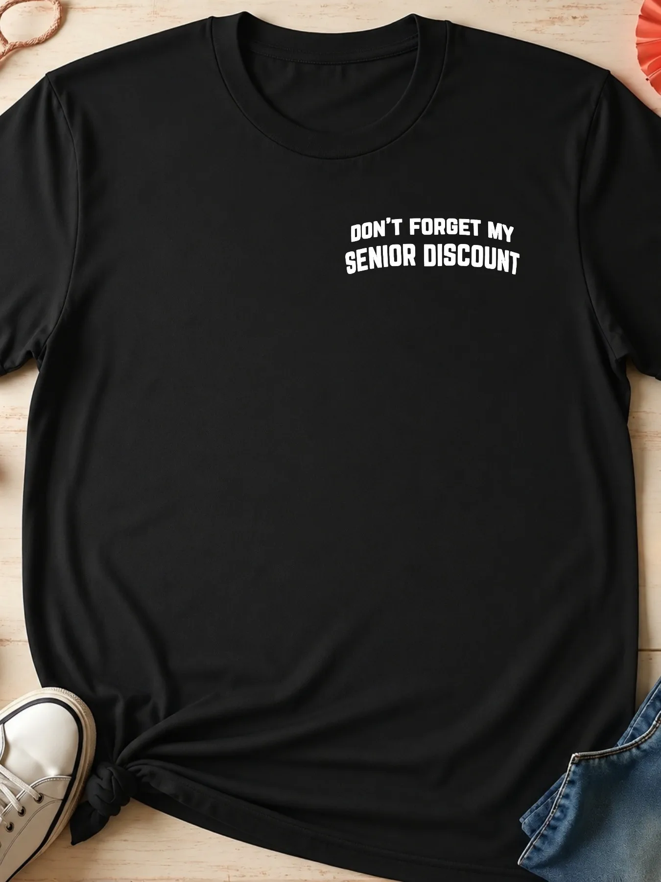 Men'S Streetwear Graphic T Shirt Casual Oversized Short Sleeve Tee Printed With Don'T Forget My Senior Discount Design Retro Y2K