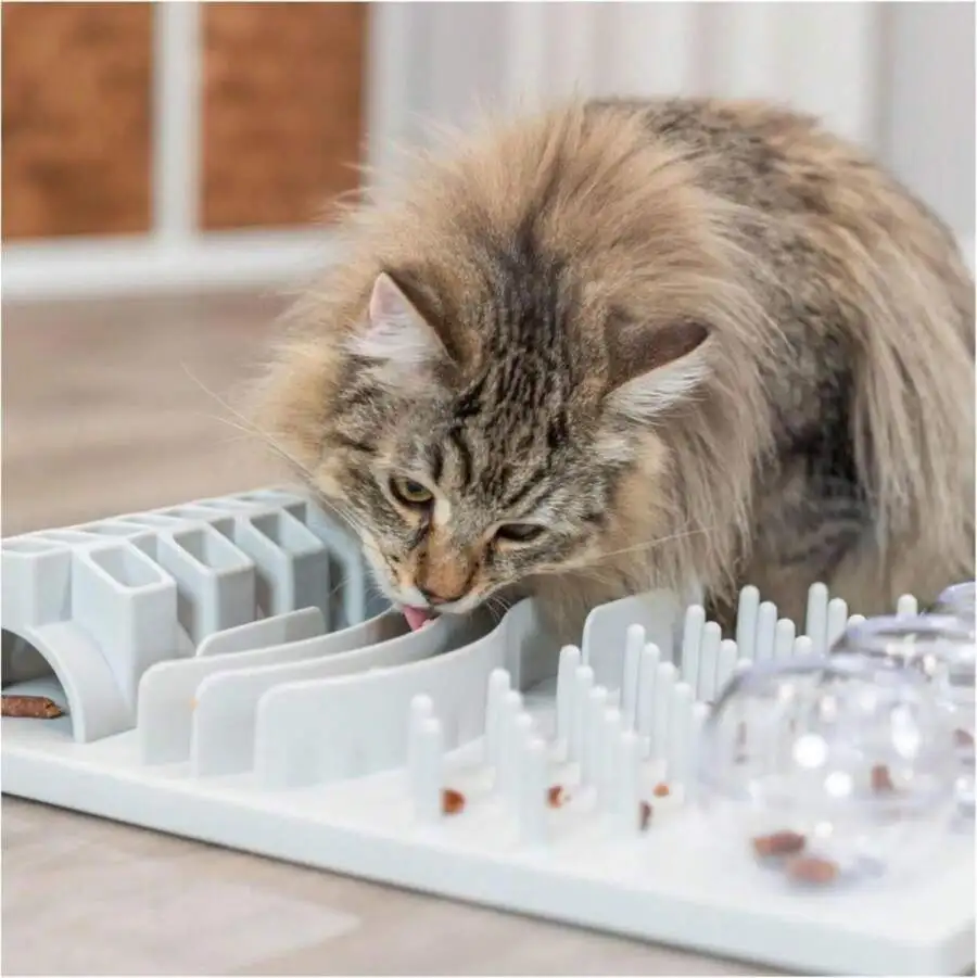 TRIXIE Fun Board, Juego de Estrategia para Gatos, Juguete de Rompecabezas, Dispensador de Golosinas, Juego Interactivo, Estimulación Mental